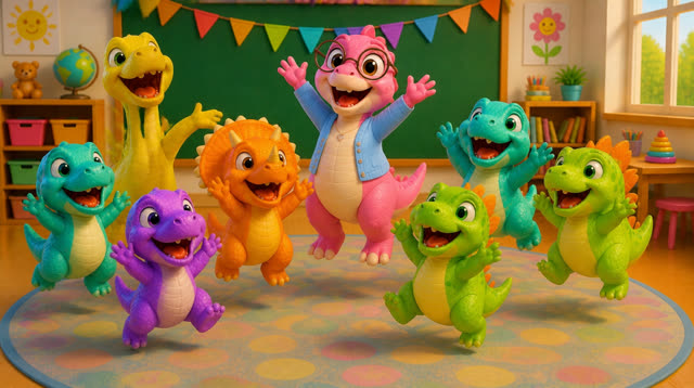 Scene 35 - Five Little Dinos Learn to Count | Numbers 1–10