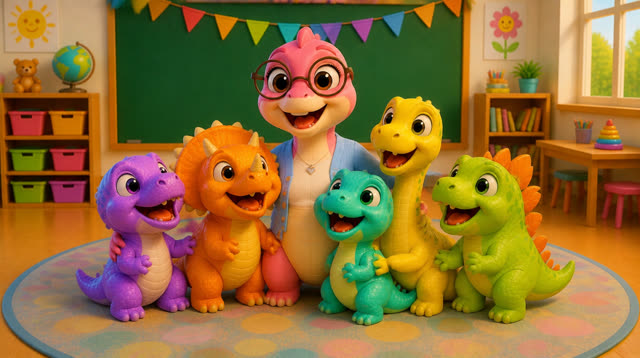 Scene 36 - Five Little Dinos Learn to Count | Numbers 1–10