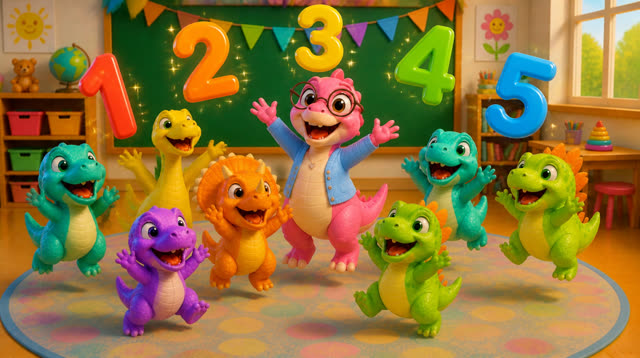 Scene 37 - Five Little Dinos Learn to Count | Numbers 1–10