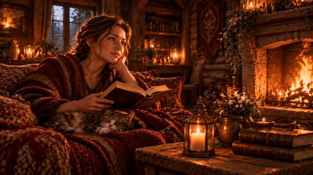 Scene 13 - Rainfall in the Ancient Forest Cabin