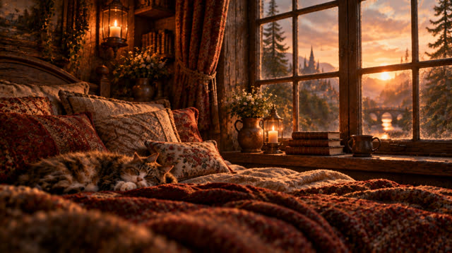 Scene 16 - Rainfall in the Ancient Forest Cabin