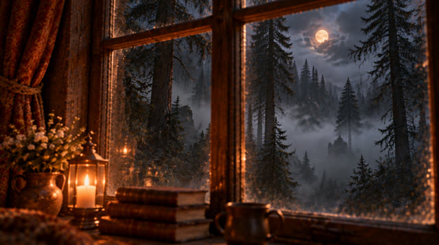 Scene 21 - Rainfall in the Ancient Forest Cabin