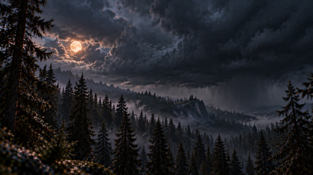 Scene 25 - Rainfall in the Ancient Forest Cabin