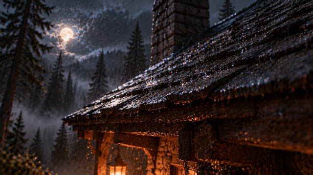 Scene 28 - Rainfall in the Ancient Forest Cabin