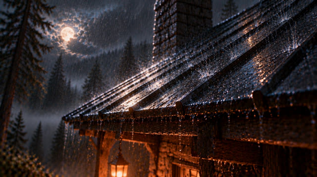 Scene 31 - Rainfall in the Ancient Forest Cabin