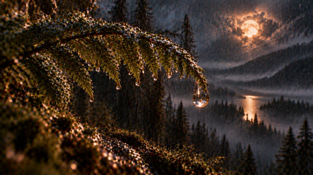 Scene 41 - Rainfall in the Ancient Forest Cabin