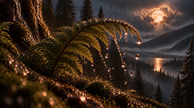 Scene 42 - Rainfall in the Ancient Forest Cabin