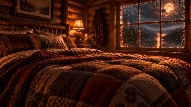 Scene 51 - Rainfall in the Ancient Forest Cabin