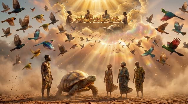 Scene 24 - Pourquoi la Tortue a la Carapace Fissurée
