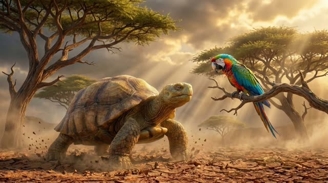 Scene 29 - Pourquoi la Tortue a la Carapace Fissurée