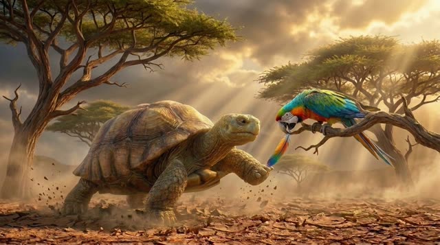 Scene 32 - Pourquoi la Tortue a la Carapace Fissurée