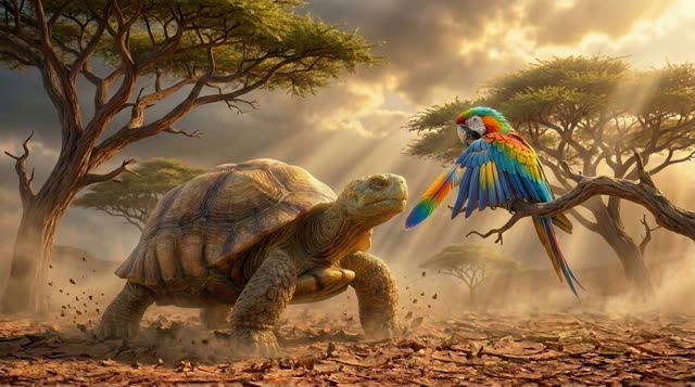 Scene 33 - Pourquoi la Tortue a la Carapace Fissurée