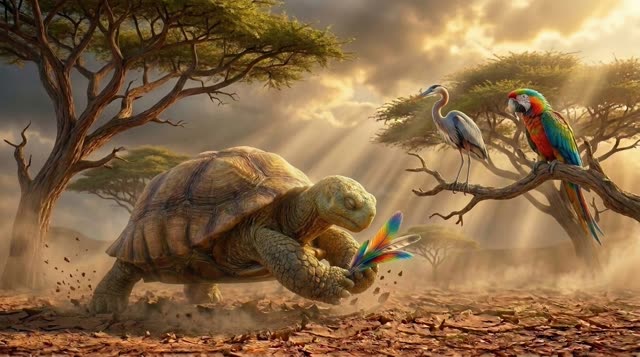 Scene 34 - Pourquoi la Tortue a la Carapace Fissurée