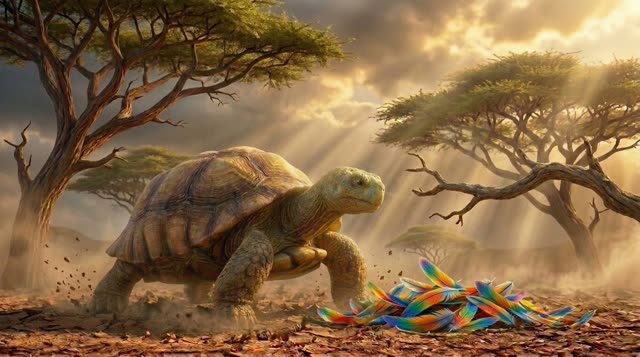 Scene 36 - Pourquoi la Tortue a la Carapace Fissurée