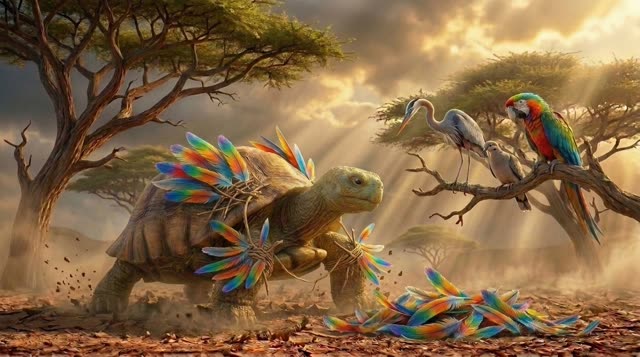 Scene 37 - Pourquoi la Tortue a la Carapace Fissurée