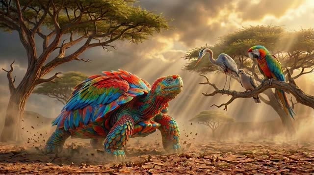 Scene 38 - Pourquoi la Tortue a la Carapace Fissurée