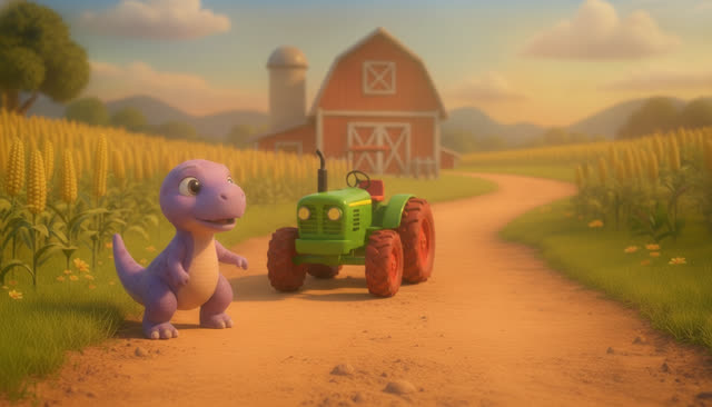 Scene 15 - FIVE LITTLE DINOS GO TO THE FARM