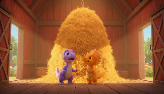 Scene 24 - FIVE LITTLE DINOS GO TO THE FARM