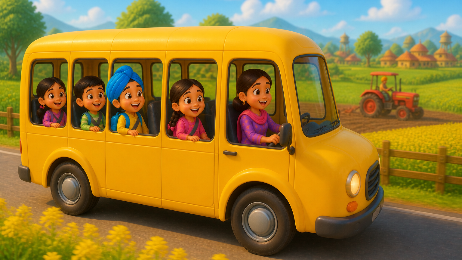 Peeli peeli school bus