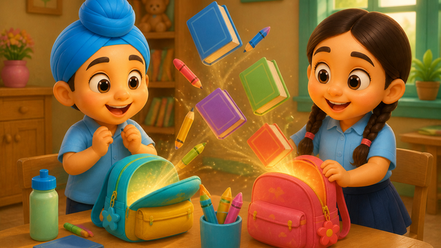 🎒 School Chaliye Ji 🚌 | ਸਕੂਲ ਚੱਲੀਏ ਜੀ | Punjabi Kids Rhyme | School Song for Kids