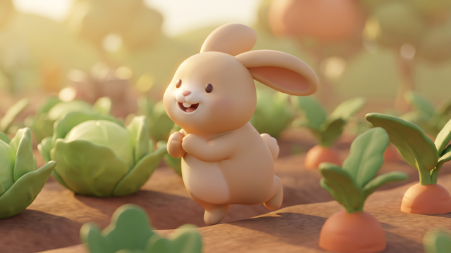Le lapin dans les choux