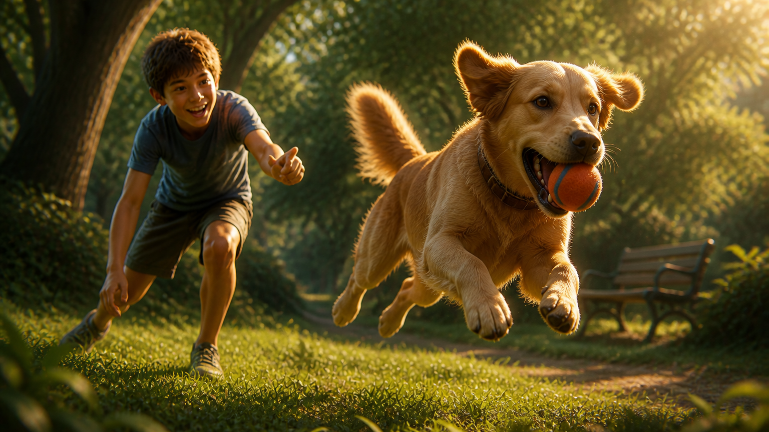 Boy and dog