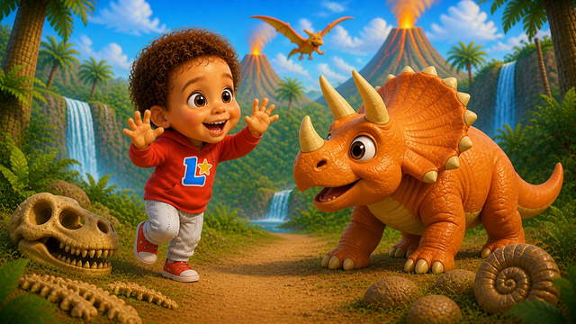 Leandro lernt die Dinosaurier kennen