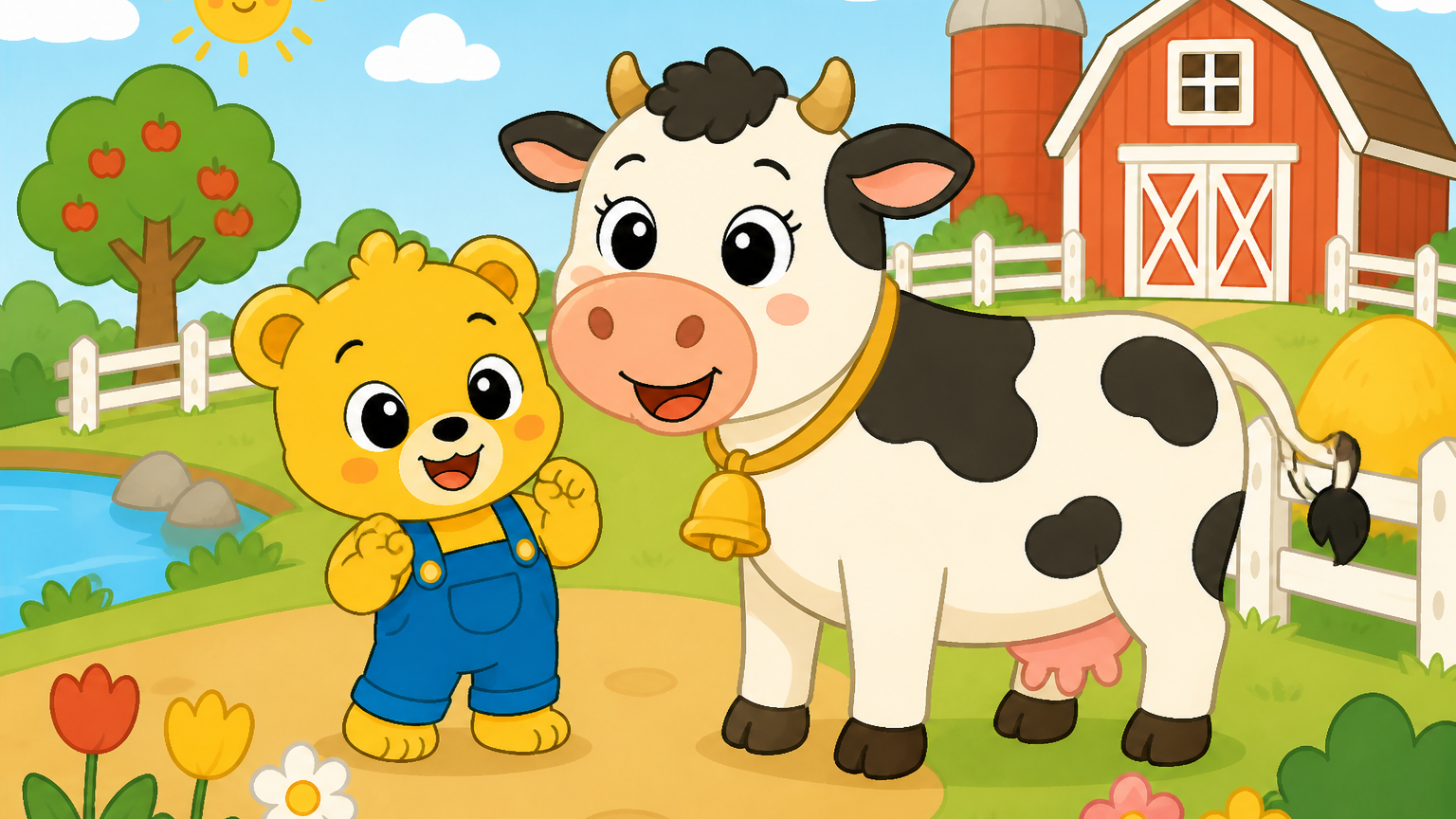 Sunny, happy little farm