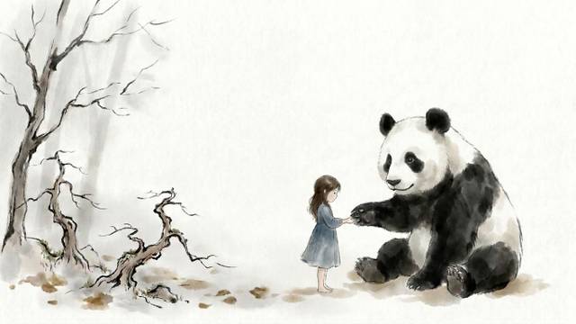 La Petite Fille et le Panda Ami
